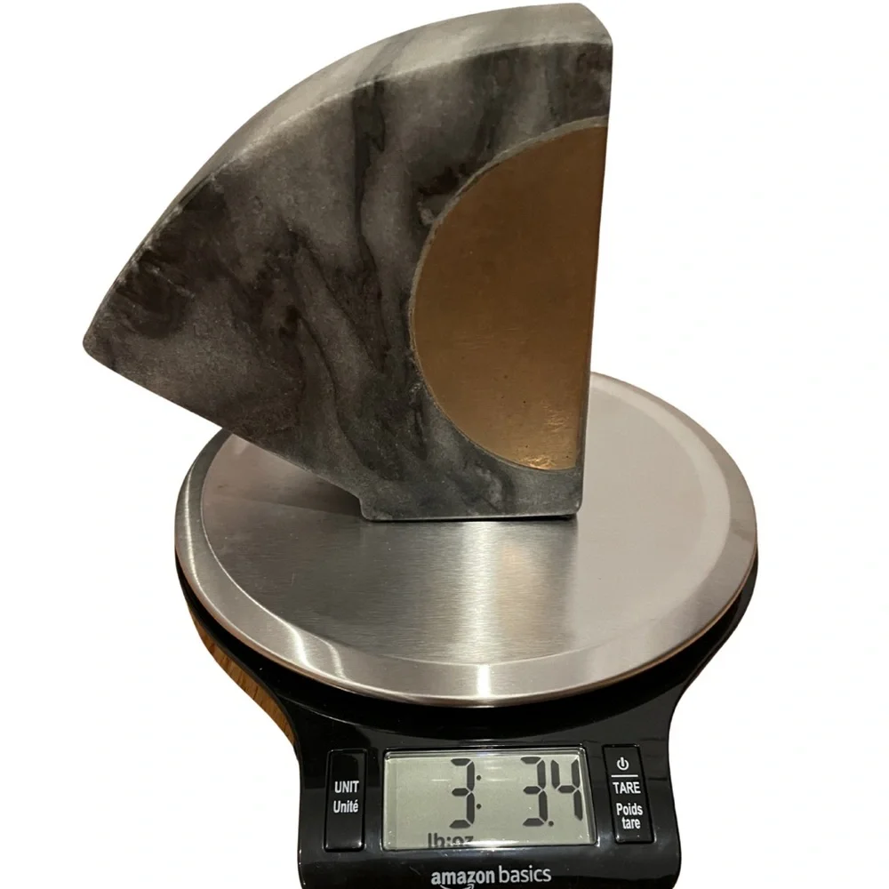 Gray and Gold Marble Bookends